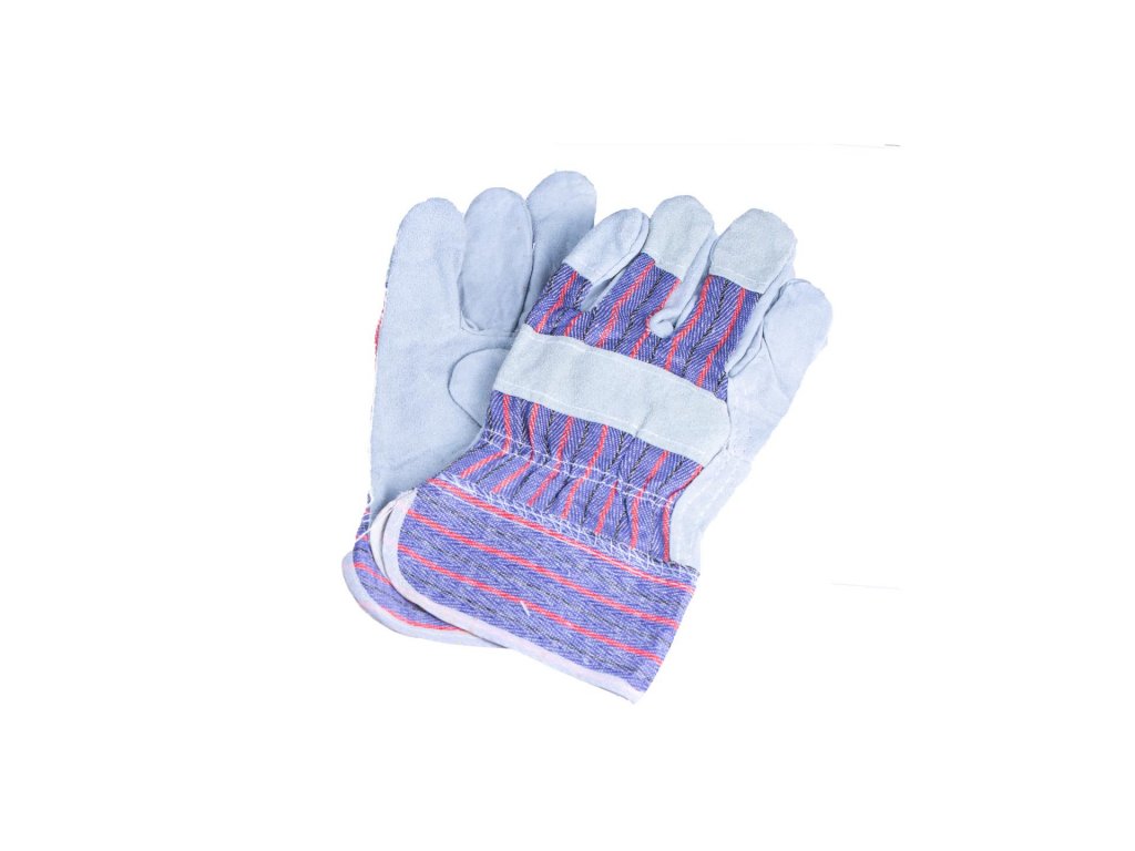 4CARS Pracovné rukavice - kožené sivé