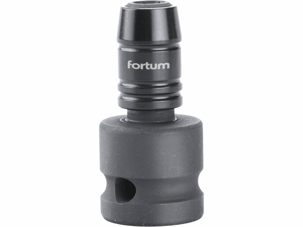 Adaptér rázový na bit, 1/2" 4-hran na 1/4" 6-hran so zámkom, CrMoV, FORTUM