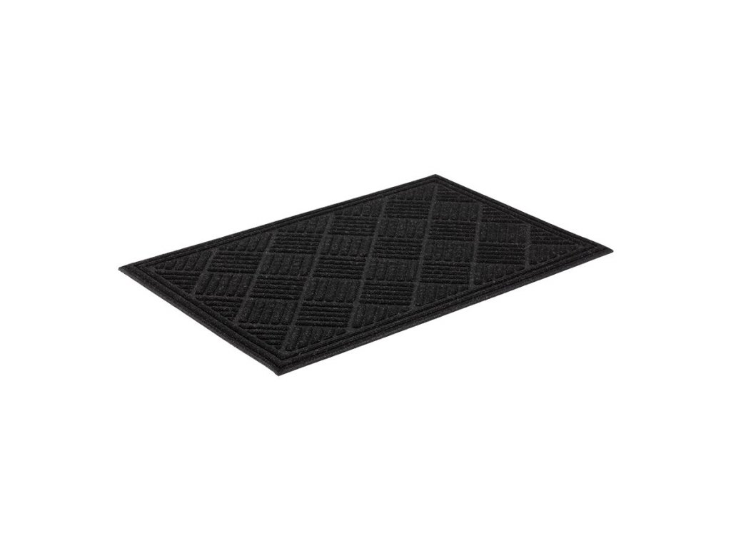 Antracitová textilná gumová čistiaca vstupná rohož FLOMA Parquet - 60 x 90 x 1,1 cm