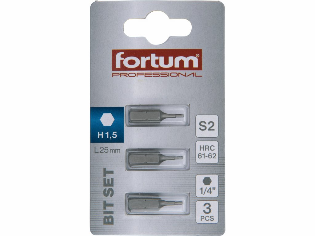 Bit imbus 3ks, H 1,5x25mm, S2, FORTUM