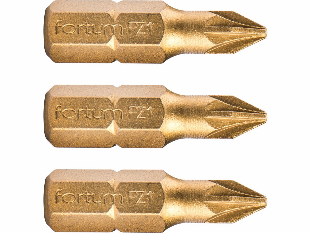 Bit krížový 3ks, PZ 1x25mm, S2, FORTUM