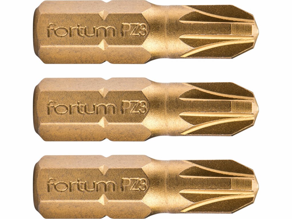 Bit krížový 3ks, PZ 3x25mm, S2, FORTUM