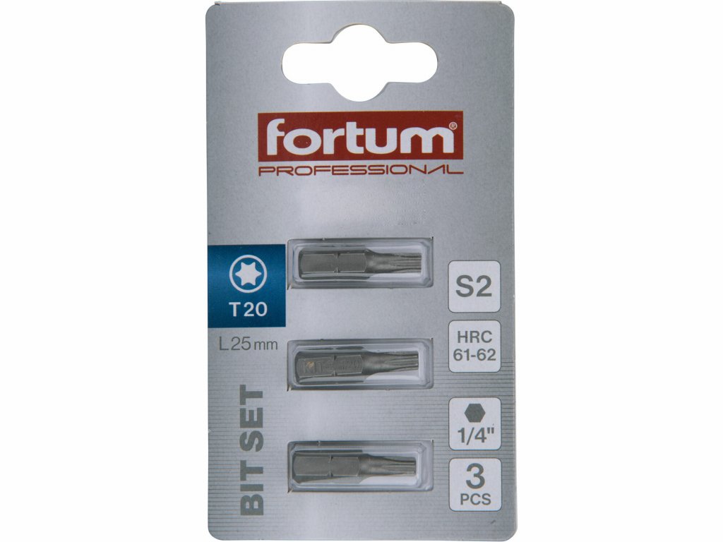 Bit torx 3ks, T 20x25mm, S2, FORTUM