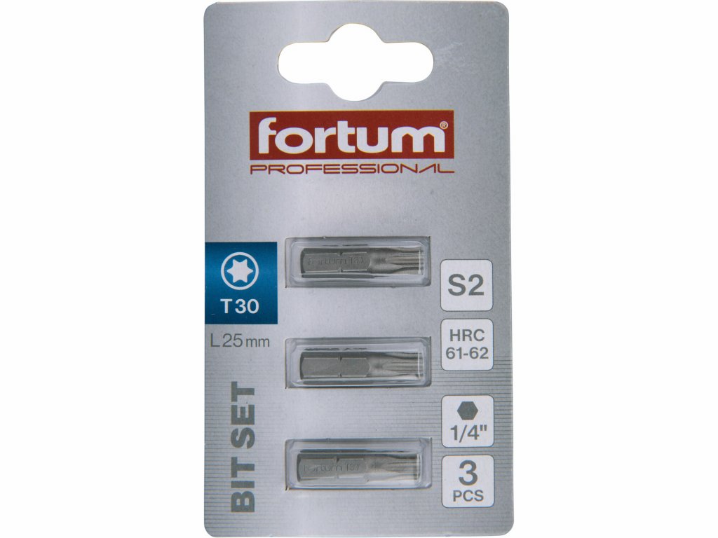 Bit torx 3ks, T 30x25mm, S2, FORTUM