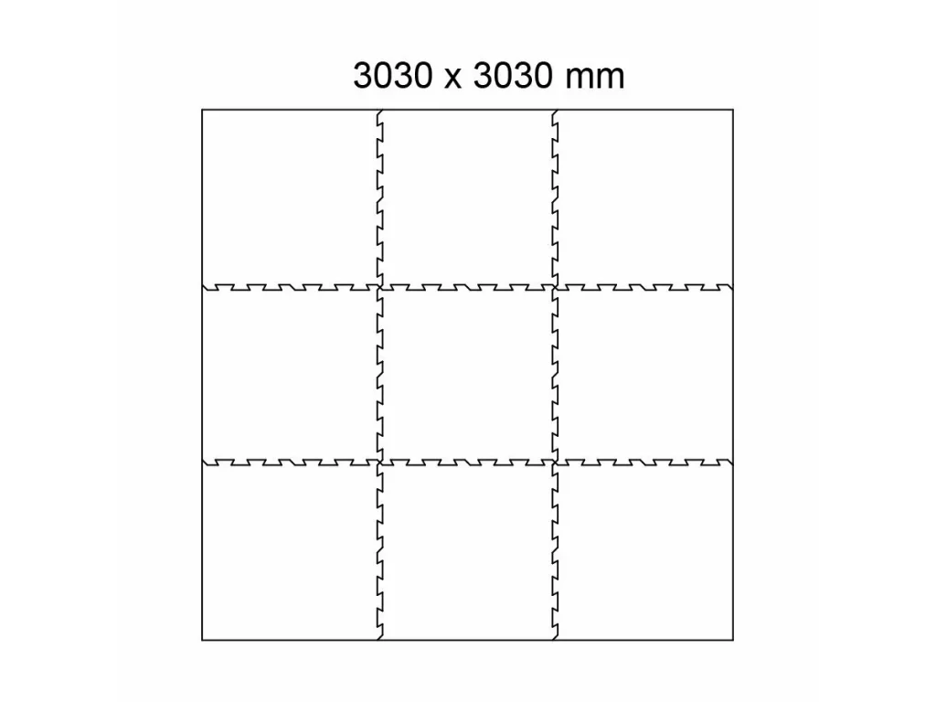 Čierna gumová extrémne záťažová modulová puzzle dlažba (okraj) FLOMA Sandwich - 100 x 100 x 2,6 cm