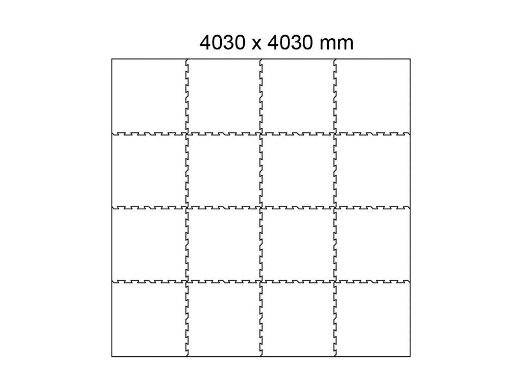 Čierna gumová extrémne záťažová modulová puzzle dlažba (okraj) FLOMA Sandwich - 100 x 100 x 2,6 cm