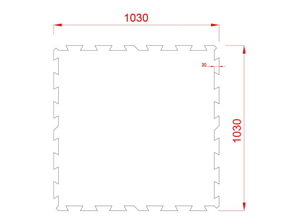 Čierna gumová extrémne záťažová modulová puzzle dlažba (stred) FLOMA Sandwich - 100 x 100 x 2,6 cm