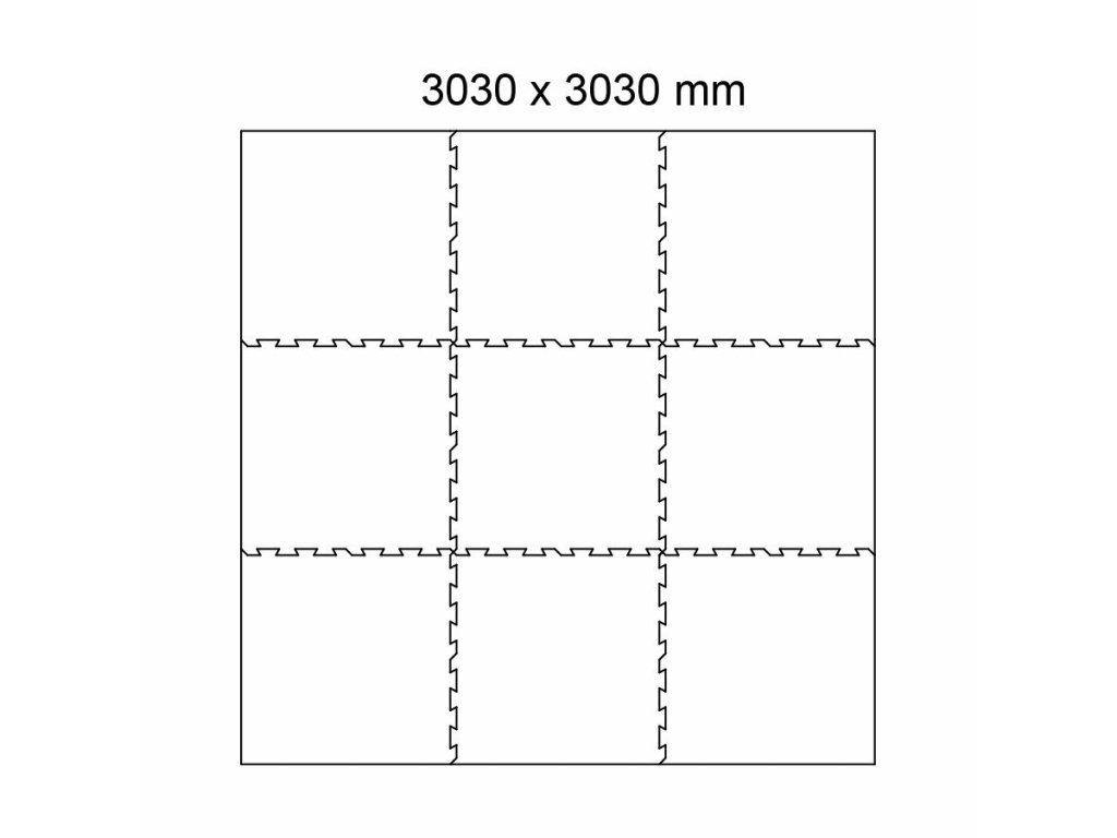 Čierna gumová modulová puzzle dlažba (okraj) FLOMA FitFlo SF1050 - 100 x 100 x 0,8 cm