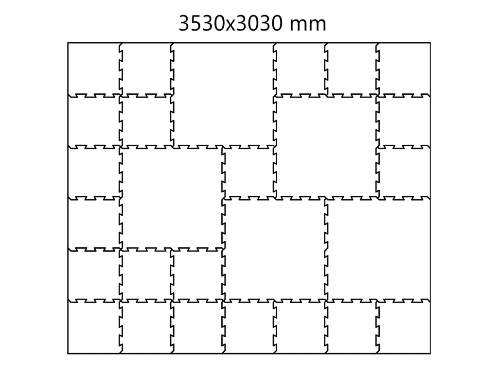 Čierna gumová modulová puzzle dlažba (okraj) FLOMA FitFlo SF1050 - 100 x 100 x 0,8 cm