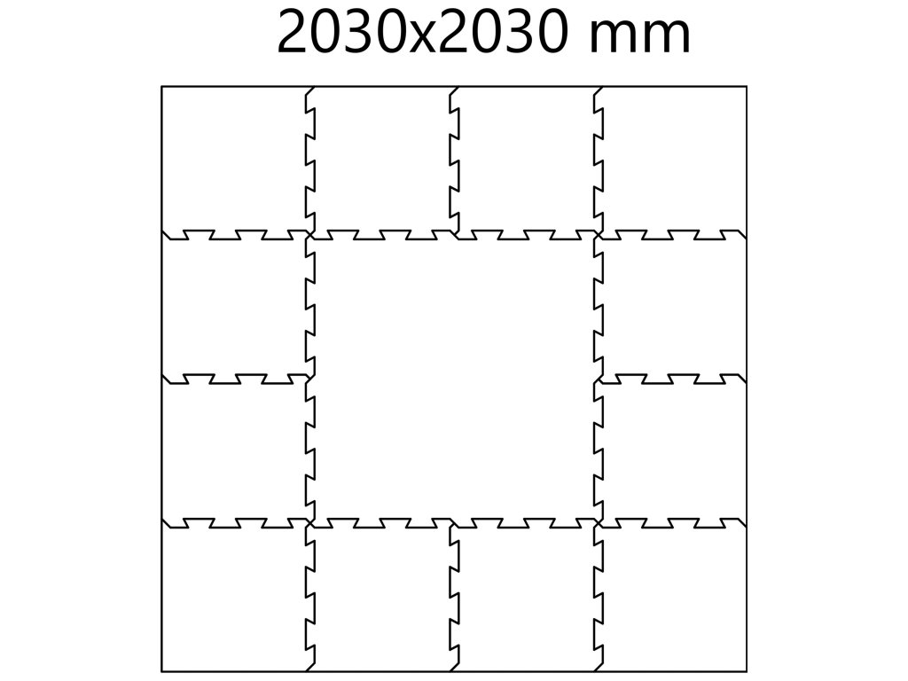 Čierna gumová modulová puzzle dlažba (okraj) FLOMA FitFlo SF1050 - 100 x 100 x 0,8 cm