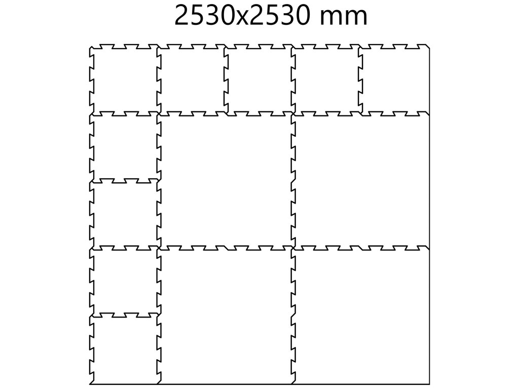 Čierna gumová modulová puzzle dlažba (okraj) FLOMA FitFlo SF1050 - 100 x 100 x 0,8 cm