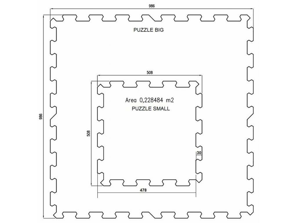 Čierna gumová modulová puzzle dlažba (okraj) FLOMA FitFlo SF1050 - 47,8 x 47,8 x 0,8 cm