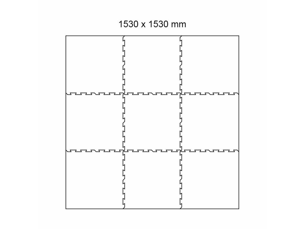 Čierna gumová modulová puzzle dlažba (okraj) FLOMA FitFlo SF1050 - 50 x 50 x 0,8 cm