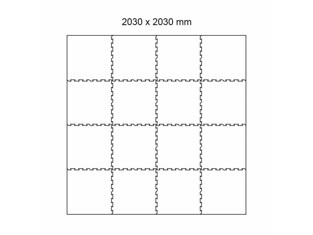 Čierna gumová modulová puzzle dlažba (okraj) FLOMA FitFlo SF1050 - 50 x 50 x 0,8 cm