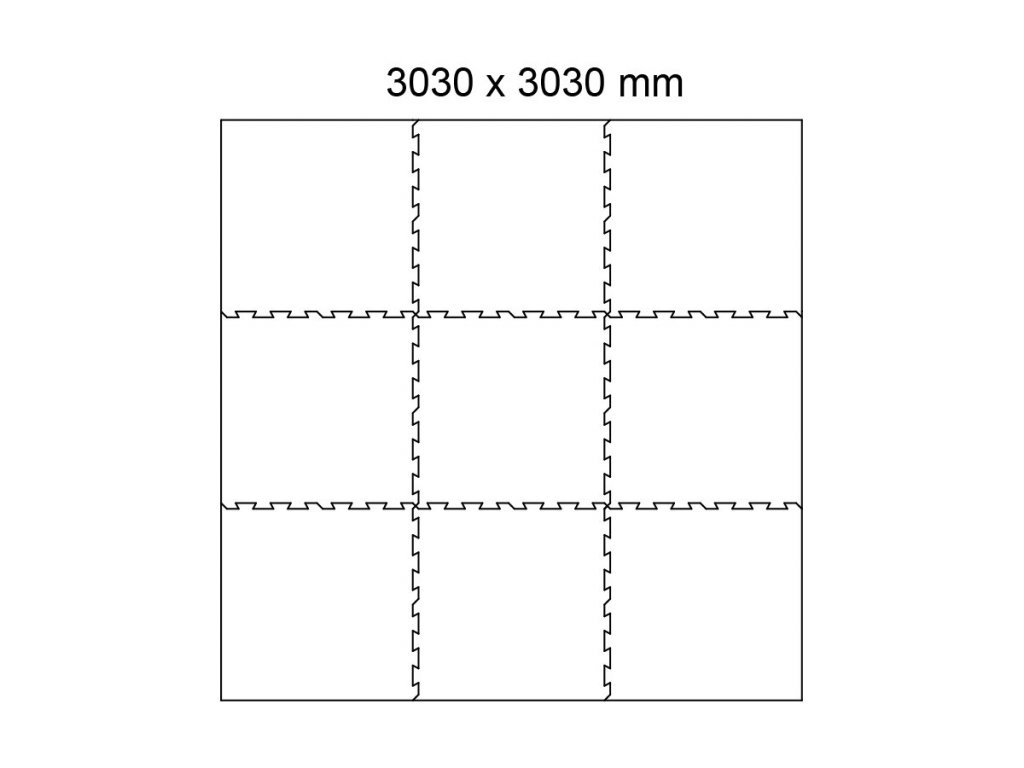 Čierna gumová modulová puzzle dlažba (okraj) FLOMA IceFlo SF1100 - 100 x 100 x 0,8 cm