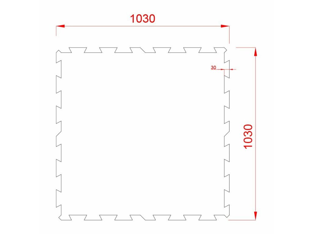 Čierna gumová modulová puzzle dlažba (stred) FLOMA FitFlo SF1050 - 100 x 100 x 0,8 cm