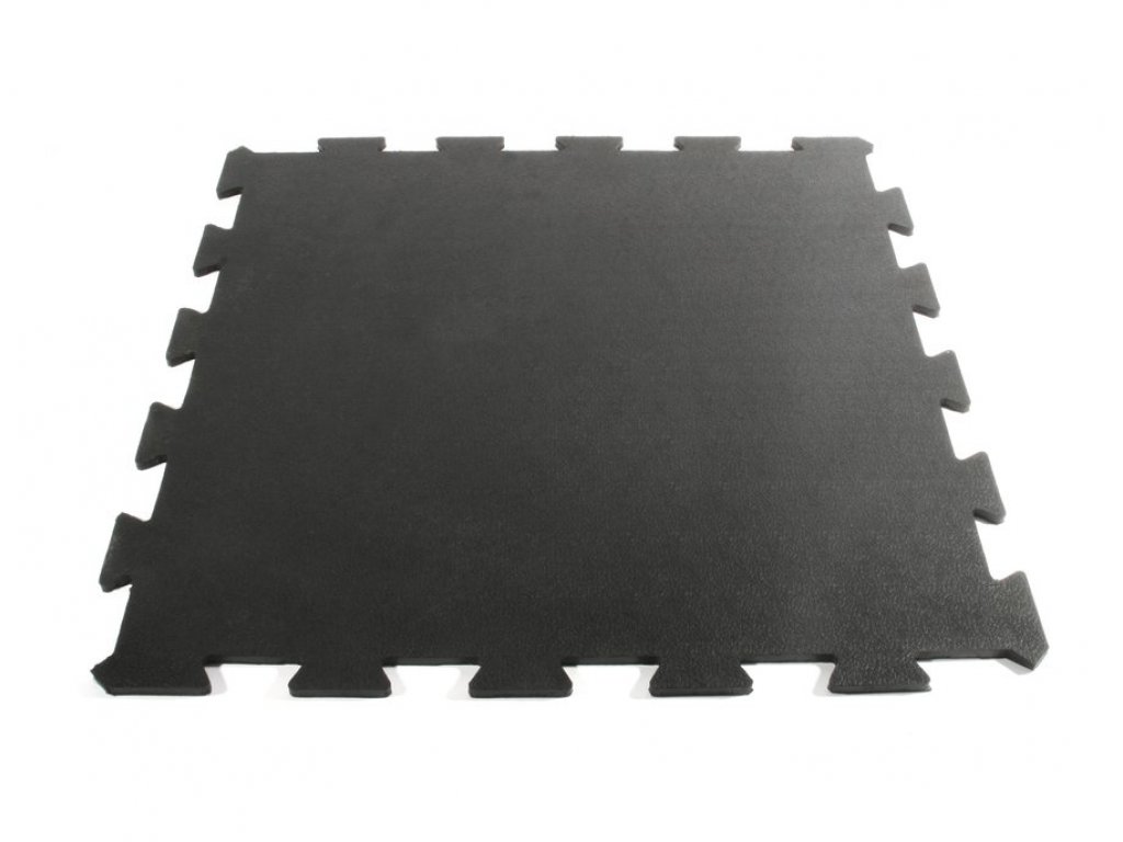 Čierna gumová priebežná fitness doska Šport Tile - 61 x 61 x 1 cm