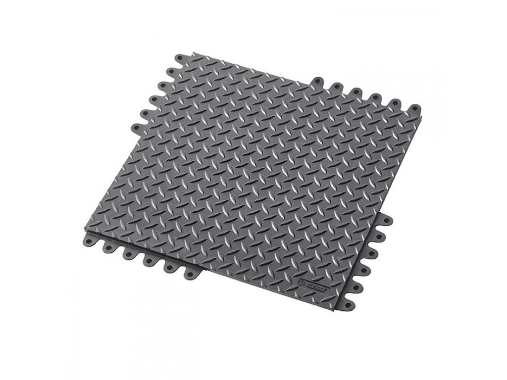 Čierna gumová priemyselná rohož De-Flex ESD - 45 x 45 x 1,9 cm