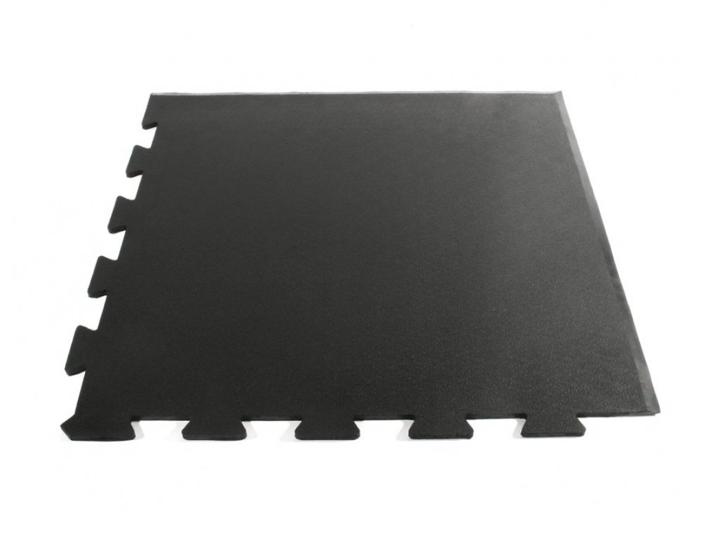 Čierna gumová rohová fitness doska Šport Tile - 61 x 61 x 1 cm