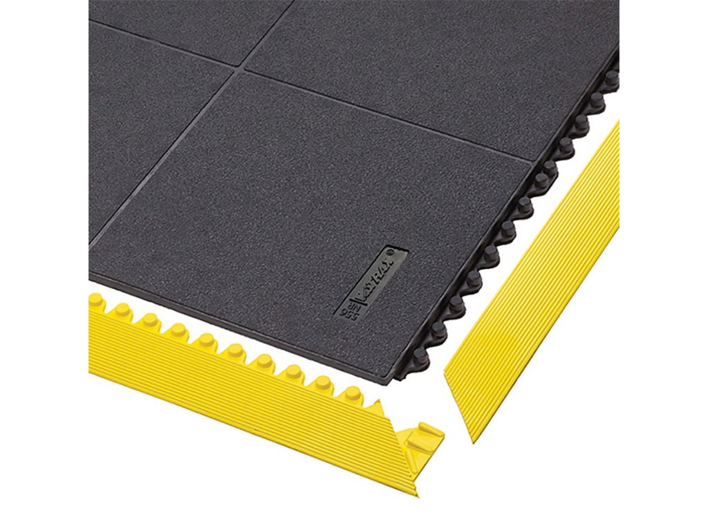 Čierna gumová rohož Cushion Ease Solid ESD Nitrile FR - 91 x 91 x 1,9 cm