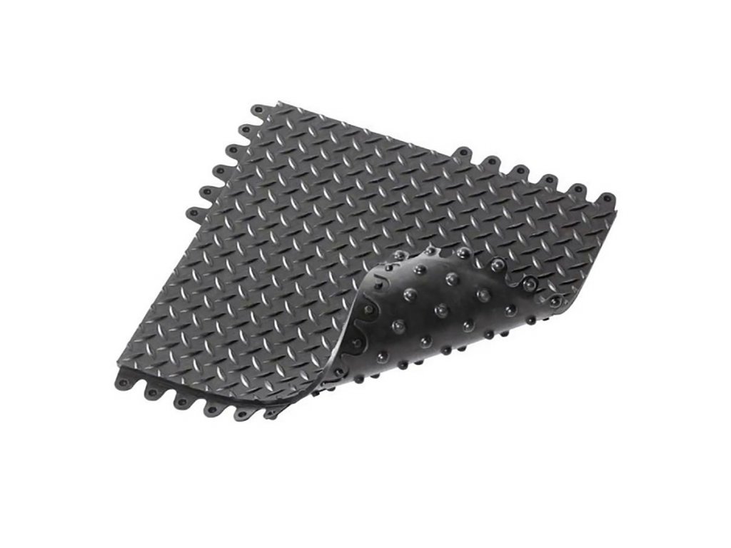 Čierna gumová rohož De-Flex ESD Nitrile FR - 45 x 45 x 1,9 cm