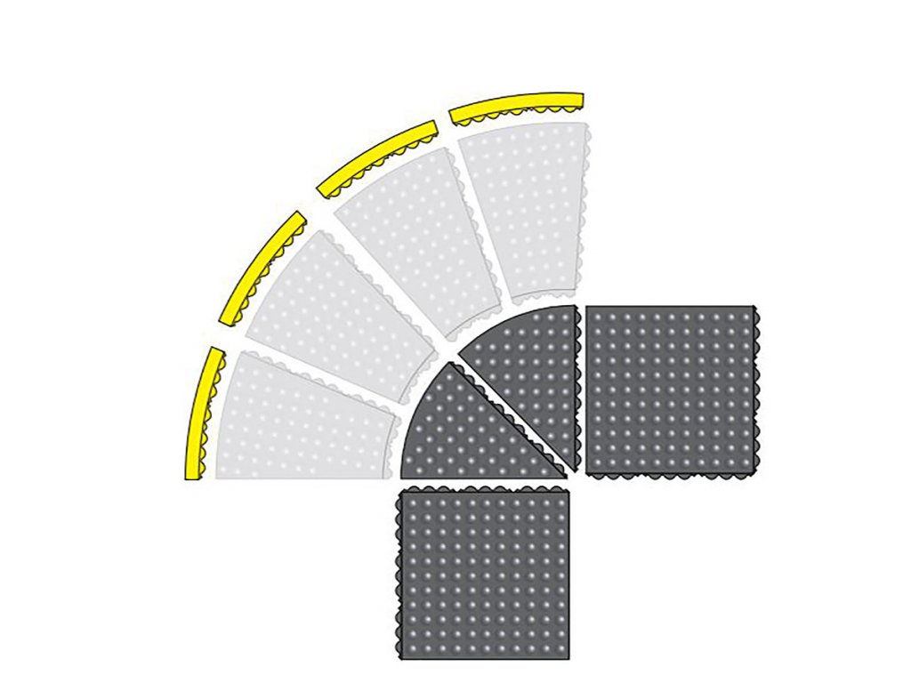 Čierna gumová rohož (okraj) Skywalker HD i-Curve ESD Nitrile FR - 91 x 1,3 cm