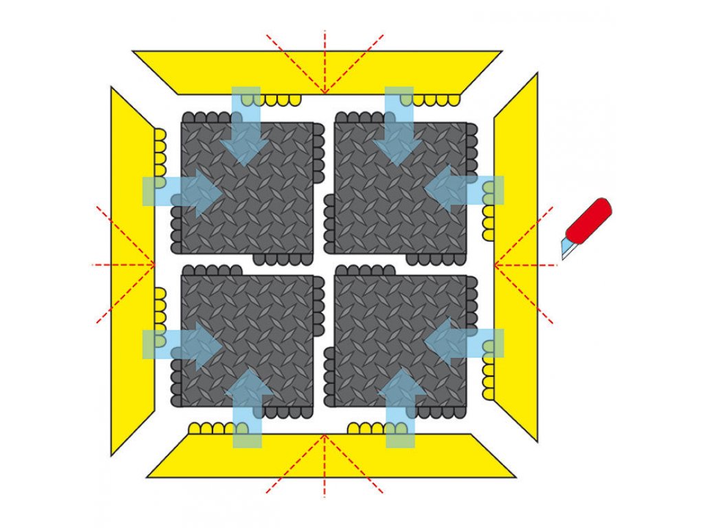 Čierna nábehová hrana Safety Ramp Nitrile - 91 x 15 cm