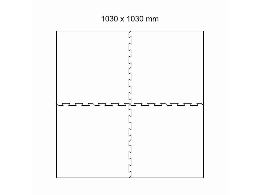 Čierno-bielo-červená gumová modulová puzzle dlažba (okraj) FLOMA FitFlo SF1050 - 50 x 50 x 0,8 cm