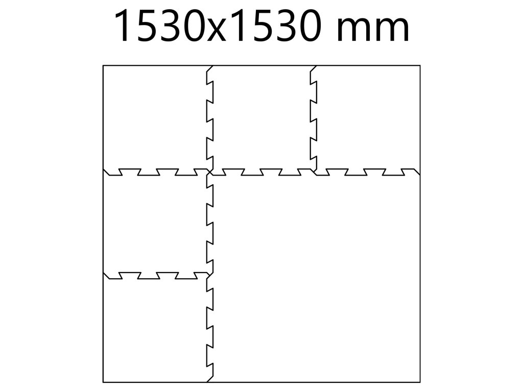 Čierno-bielo-červená gumová modulová puzzle dlažba (okraj) FLOMA FitFlo SF1050 - 50 x 50 x 1 cm