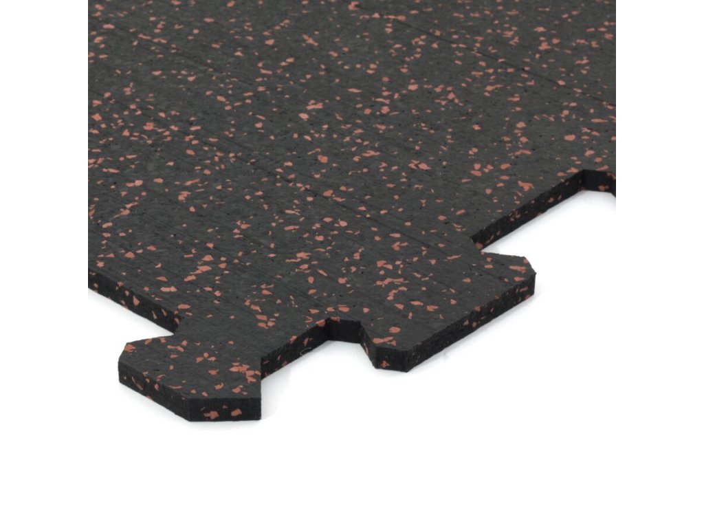 Čierno-červená gumová modulová puzzle dlažba (stred) FLOMA IceFlo SF1100 - 100 x 100 x 0,8 cm