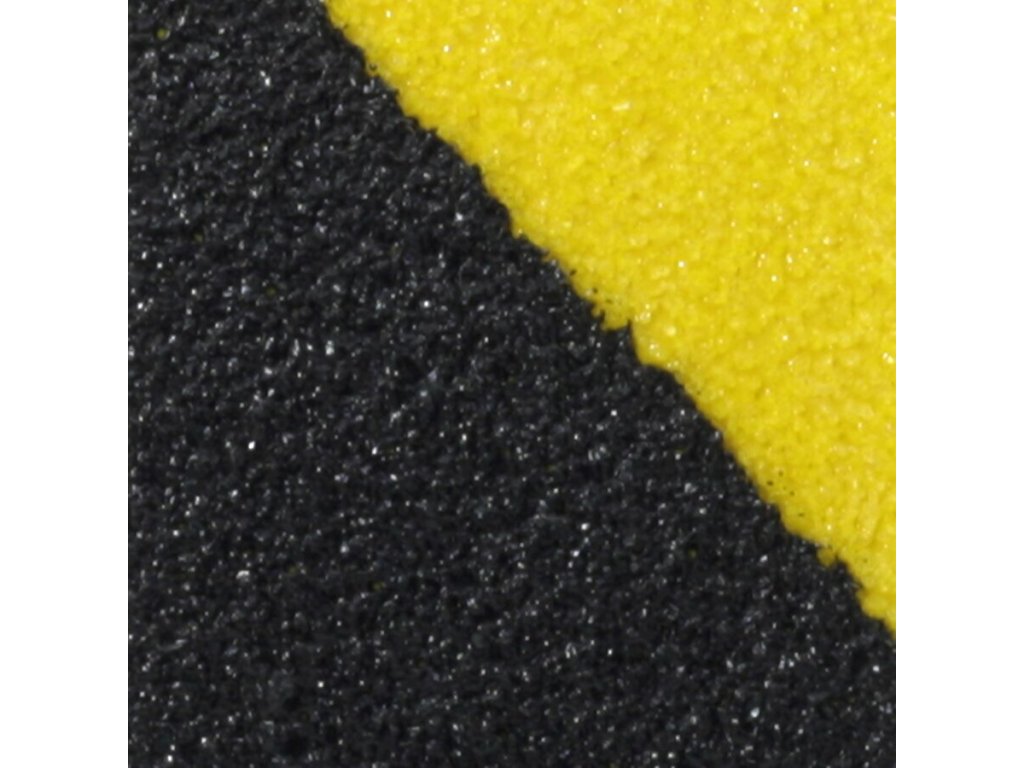 Čierno-žltá korundová protišmyková páska FLOMA Hazard Standard - 18,3 x 10 cm hrúbka 0,7 mm