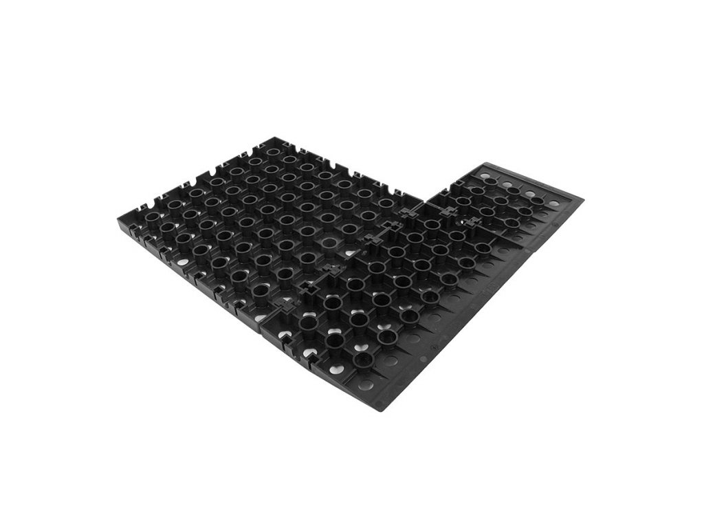 Čierny polyetylénový nájazd AvaTile AT-STD - 25 x 13,7 x 1,6 cm