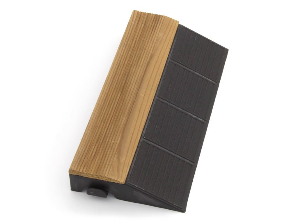 Drevený nájazd "samica" pre terasovú dlažbu Linea Combi-Wood - 40 x 19,5 x 6,5 cm