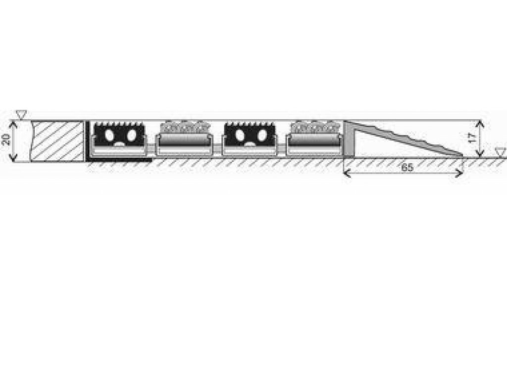 Gumová hliníková čistiaca vonkajšia vstupná rohož Alu Standard - 150 x 100 x 1,7 cm