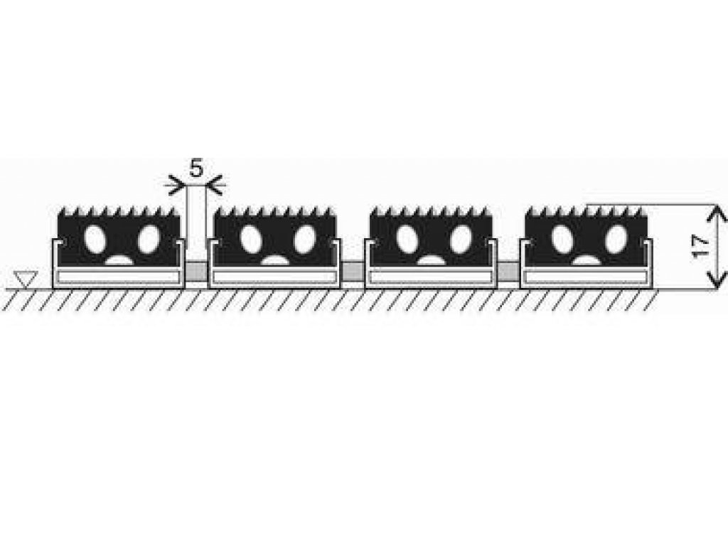 Gumová hliníková čistiaca vonkajšia vstupná rohož Alu Standard - 80 x 120 x 1,7 cm