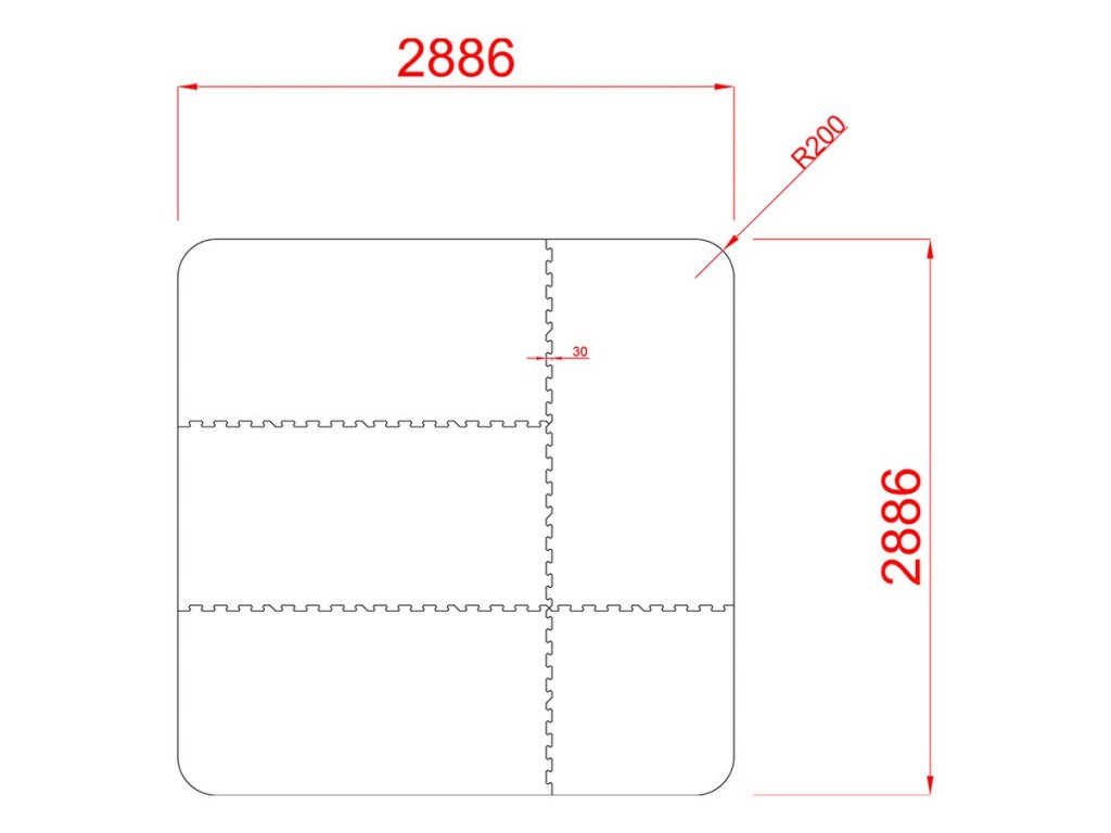 Gumová ochranná tlmiaca štvorcová podložka pod bazén, vírivku FLOMA PoolPad - 288,6 x 288,6 x 0,8 cm