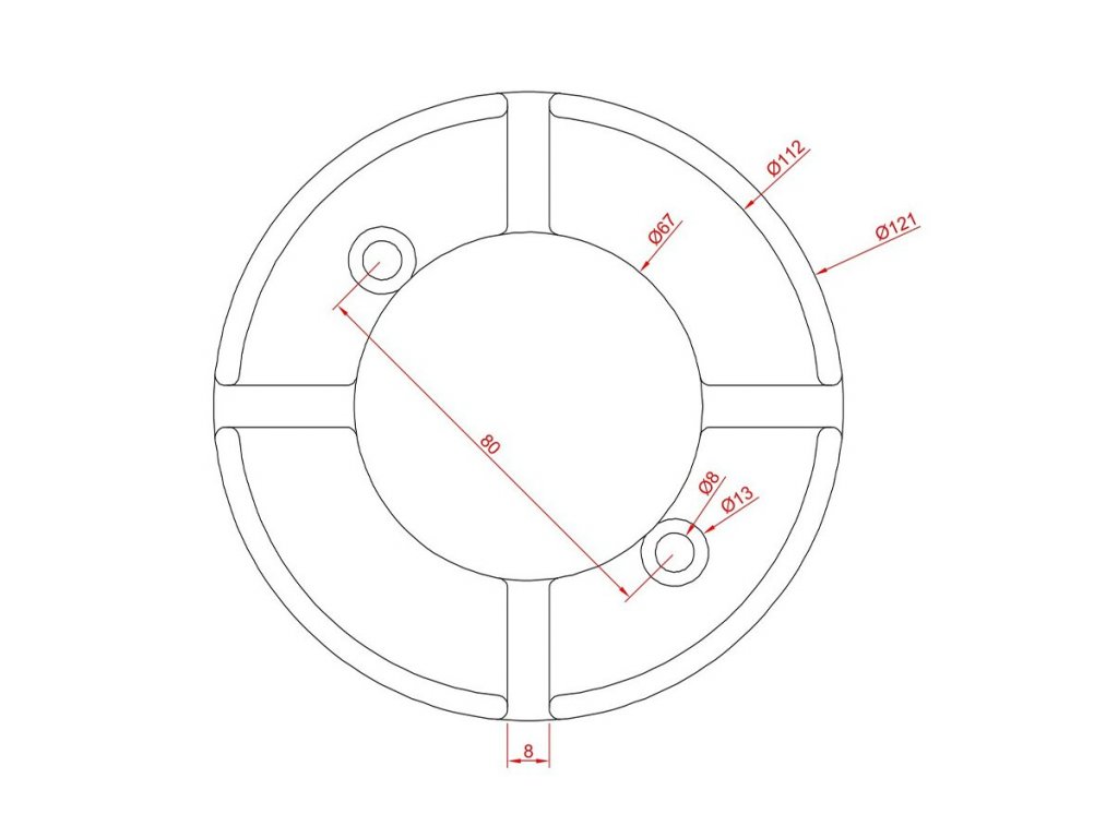 Gumová podložka zdviháka pre zdviháky SLIFT FLOMA RP120 - priemer 12,1 cm x 1,3 cm