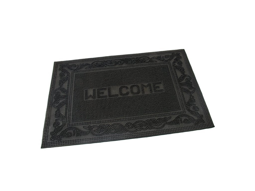 Gumová vstupná kefová rohož Welcome - Deco - 60 x 40 x 0,7 cm