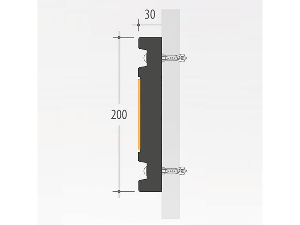 Gumový nárazový ochranný pás (zvodidlo) FLOMA - 300 x 20 cm a hrúbka 3 cm