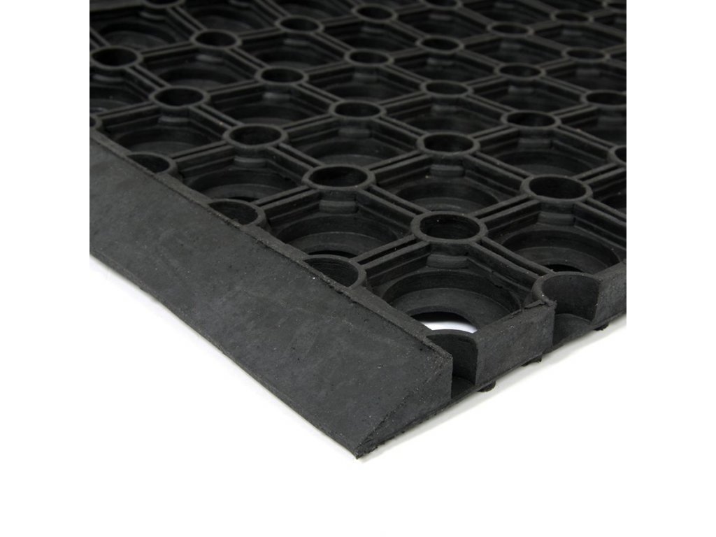 Gumový nášľap na schody FLOMA Honeycomb Step - 25 x 75 x 1,6 cm