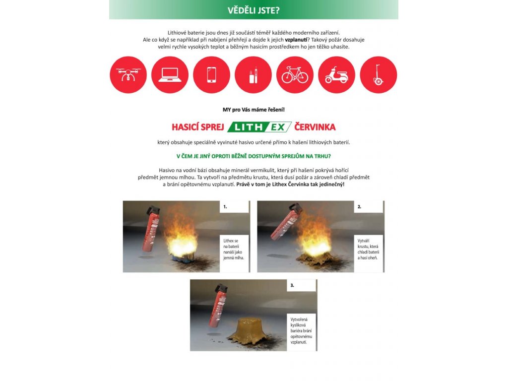 Hasiaci sprej na hasenie lítiových batérií AVD LITH EX AEROSOL 0,5 l