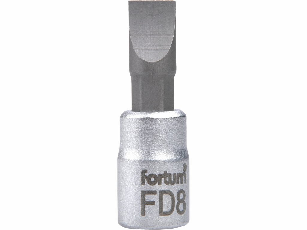 Hlavica zástrčná bit plochý, 8mm, 1/4”, FORTUM