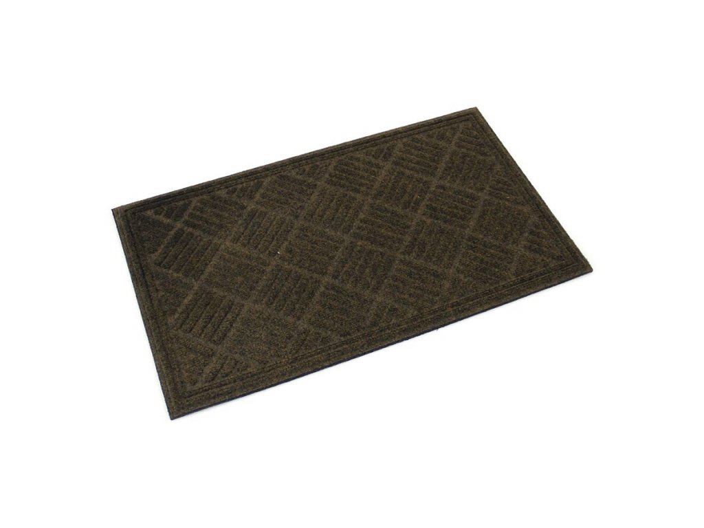 Hnedá textilná gumová čistiaca vstupná rohož FLOMA Parquet - 45 x 75 x 1,1 cm