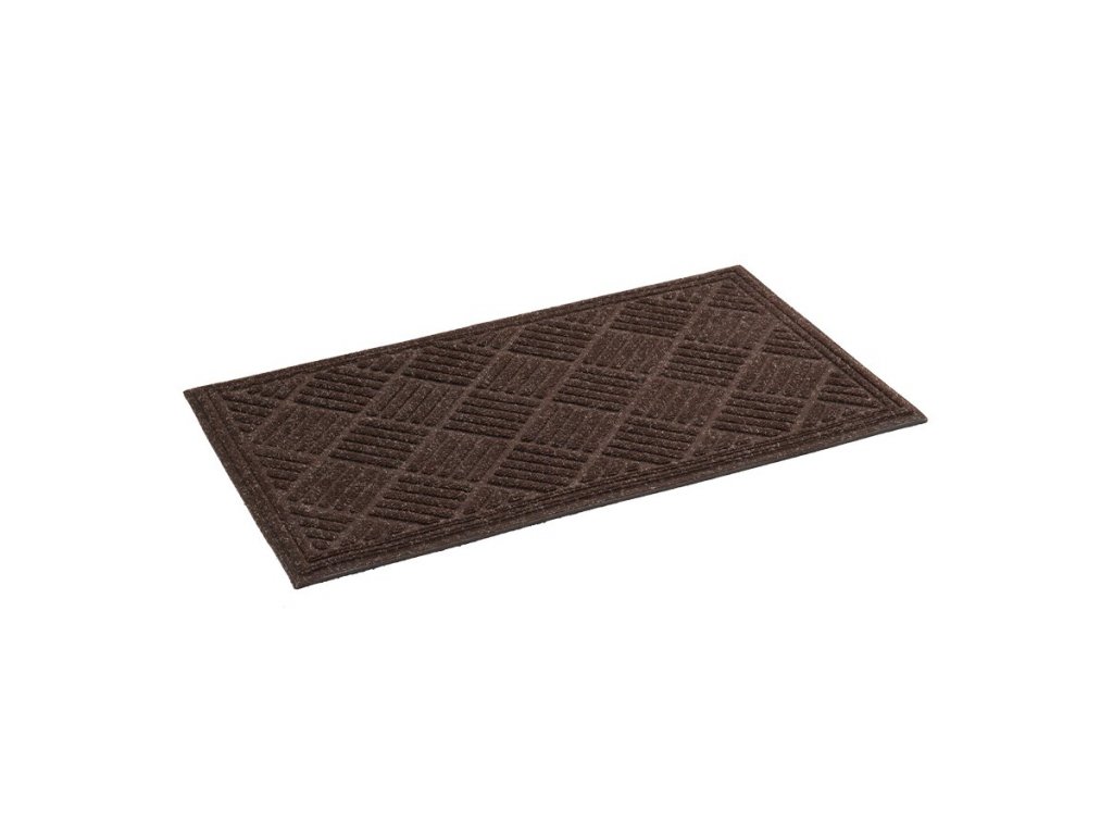 Hnedá textilná gumová čistiaca vstupná rohož FLOMA Parquet - 60 x 90 x 1,1 cm