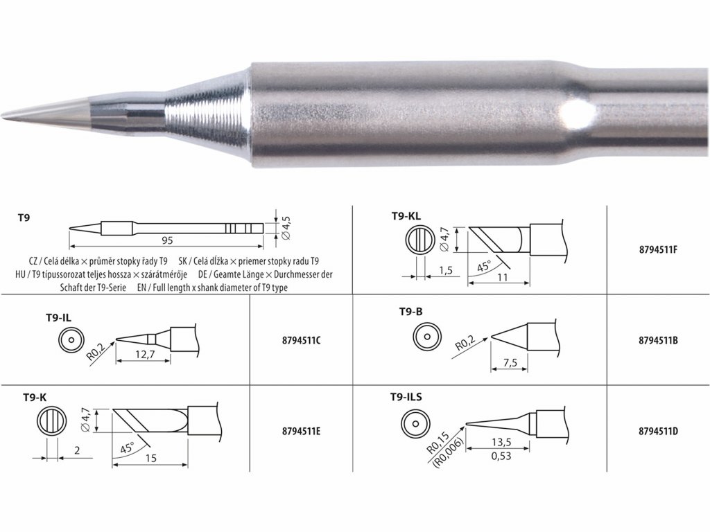 Hrot spájkovací T9-IL pre 8794511, EXTOL INDUSTRIAL