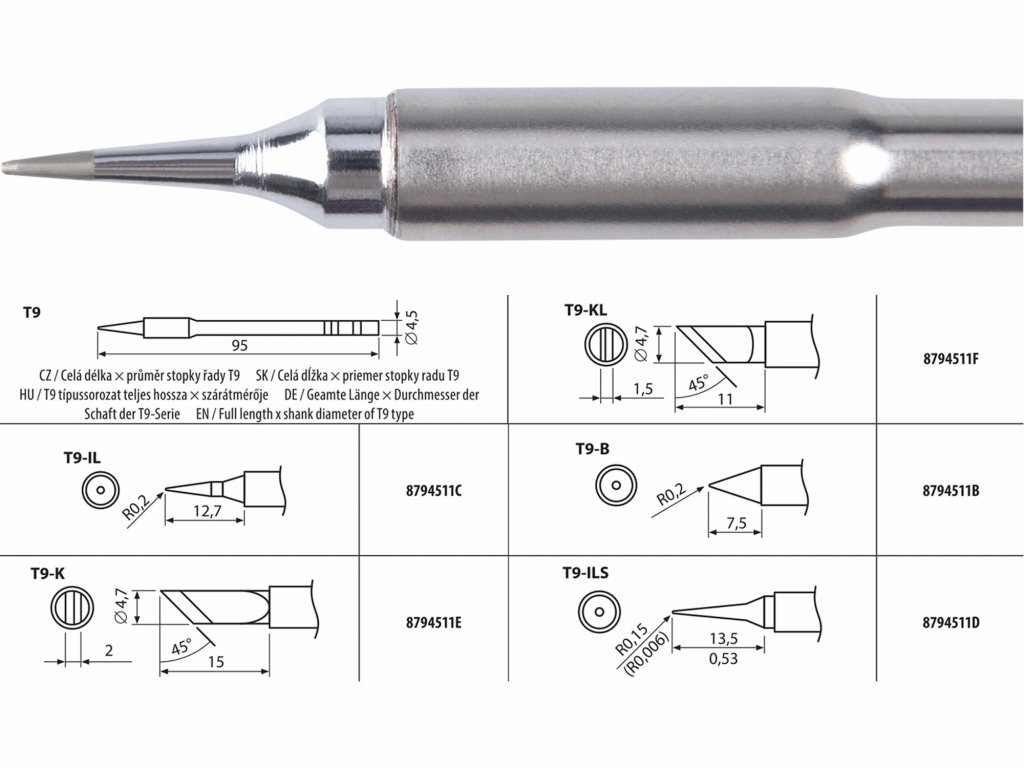 Hrot spájkovací T9-ILS pre 8794511, EXTOL INDUSTRIAL