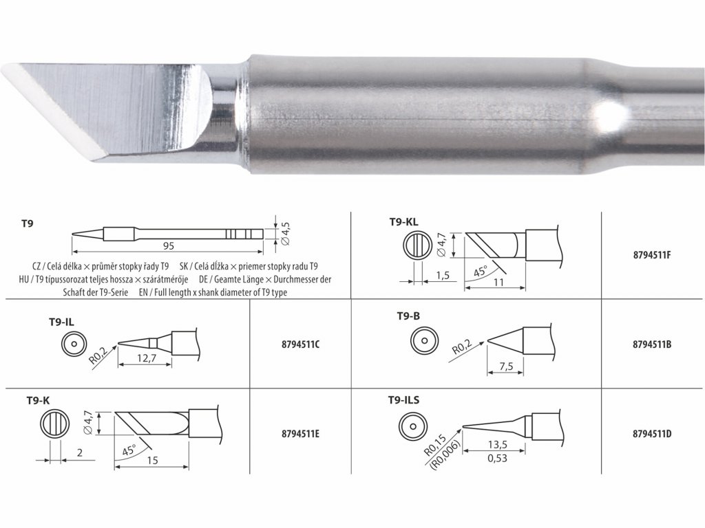 Hrot spájkovací T9-KL pre 8794511, EXTOL INDUSTRIAL