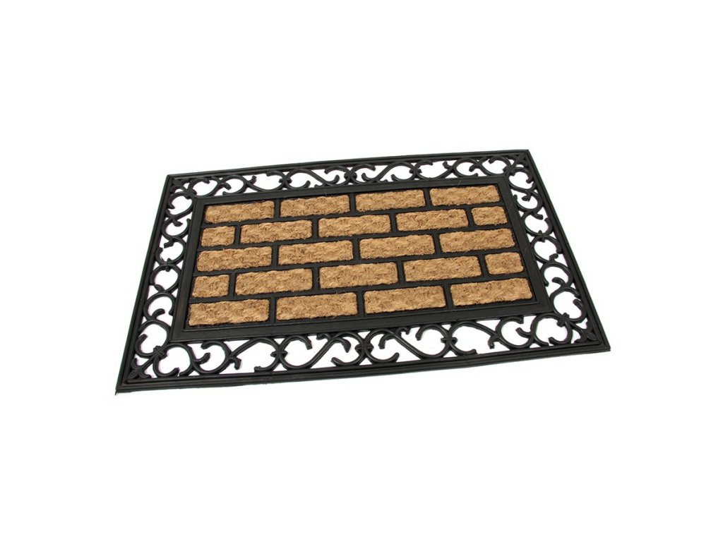 Kokosová čistiaca vonkajšia vstupná rohož FLOMA Bricks - Deco - dĺžka 45 cm, šírka 75 cm, výška 0,9 cm