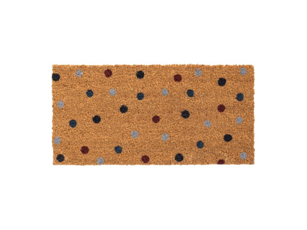 Kokosová vnútorná čistiaca vstupná rohož FLOMA Ruco Dots - 25 x 50 x 1,5 cm