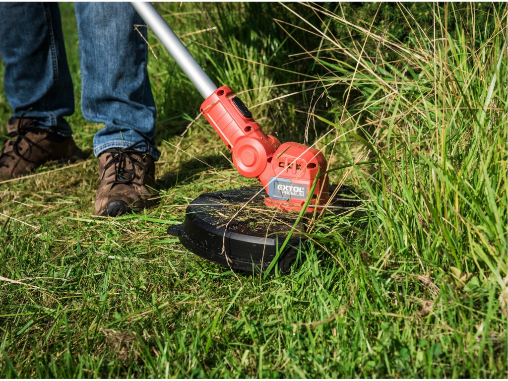 Kosačka strunová akumulátorová Garden 20V, bez aku a nabíjačky, priemer sekania 30cm, EXTOL PREMIUM